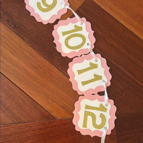Pink and Gold Number Garland - Picture 7 of 13